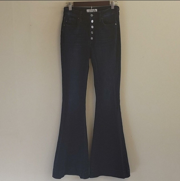 KanCan Women's Size 5/26 High Waist Button Fly Bell Bottom Flare Jeans - Picture 8 of 9
